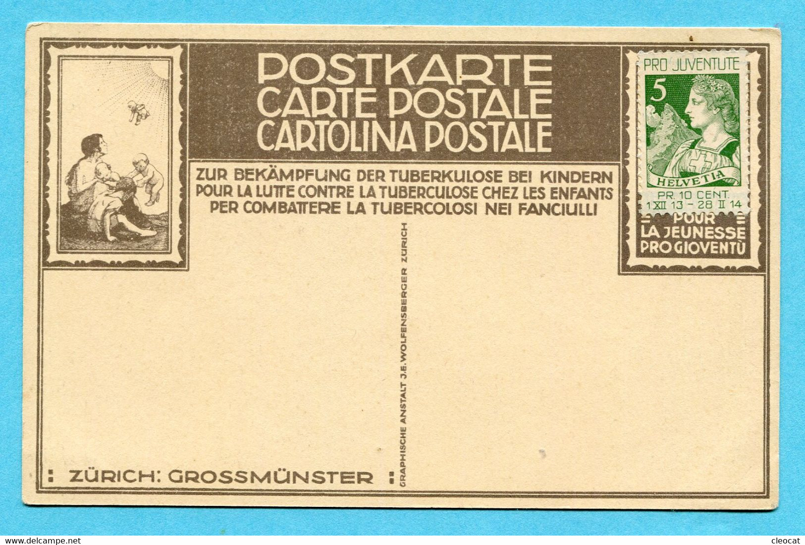 Pro Juventutekarte Nr. 5 - Zürich - Grossmünster - Covers & Documents