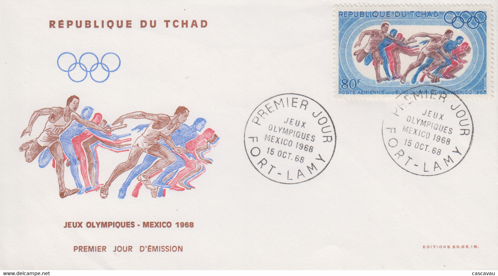 Enveloppe  FDC  1er  Jour    TCHAD   Jeux   Olympiques   MEXICO   1968 - Verano 1968: México