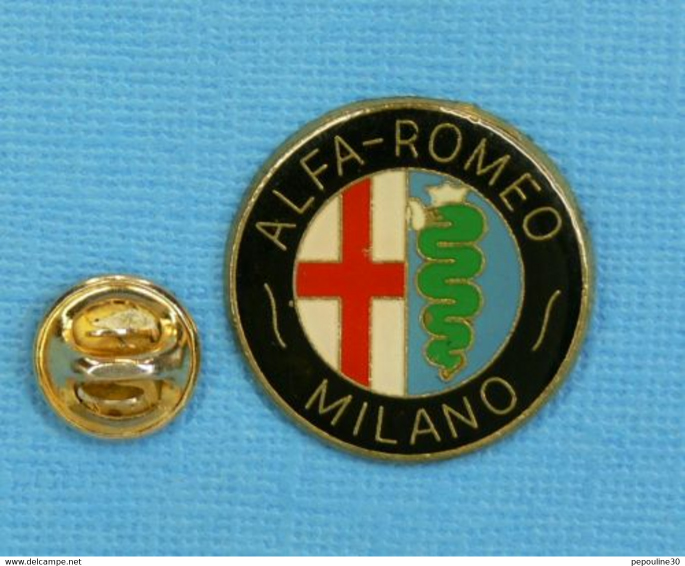 1 PIN'S //  ** LOGO / ALFA ROMEO MILANO ** . Ø 27mm - Alfa Romeo