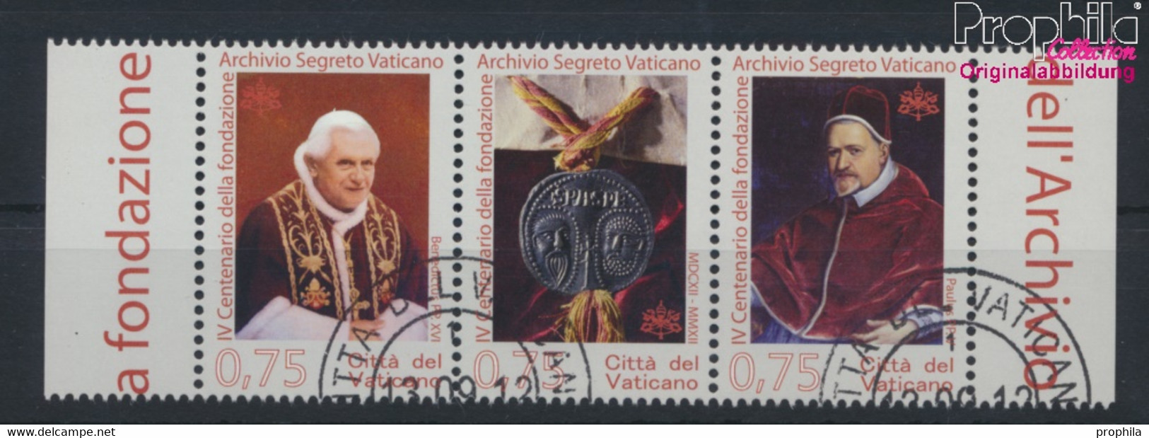 Vatikanstadt 1745-1747 Dreierstreifen (kompl.Ausg.) Gestempelt 2012 Vatikanisches Geheimarchiv (9678653 - Used Stamps