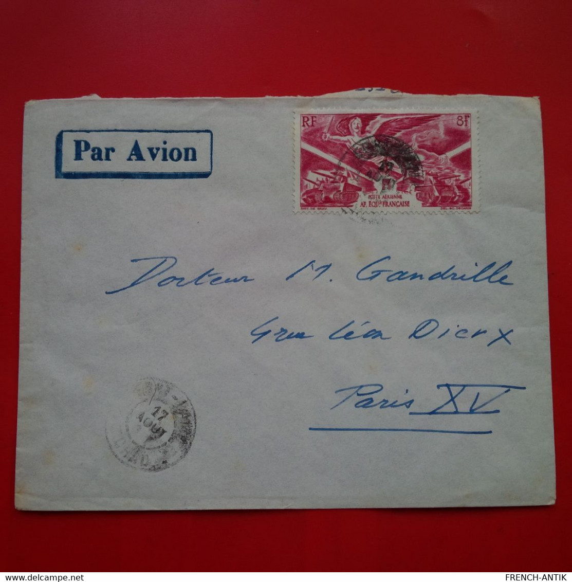 LETTRE A.E.F PAR AVION TCHAD FORT LAMY POUR PARIS - Storia Postale