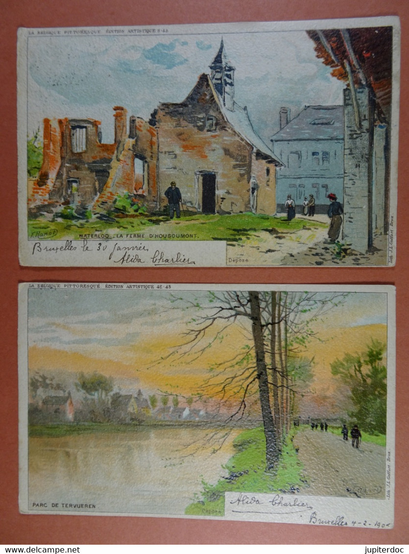 Lot De 8 CPA Illustrées Bruxelles Et Brabant - Collections & Lots