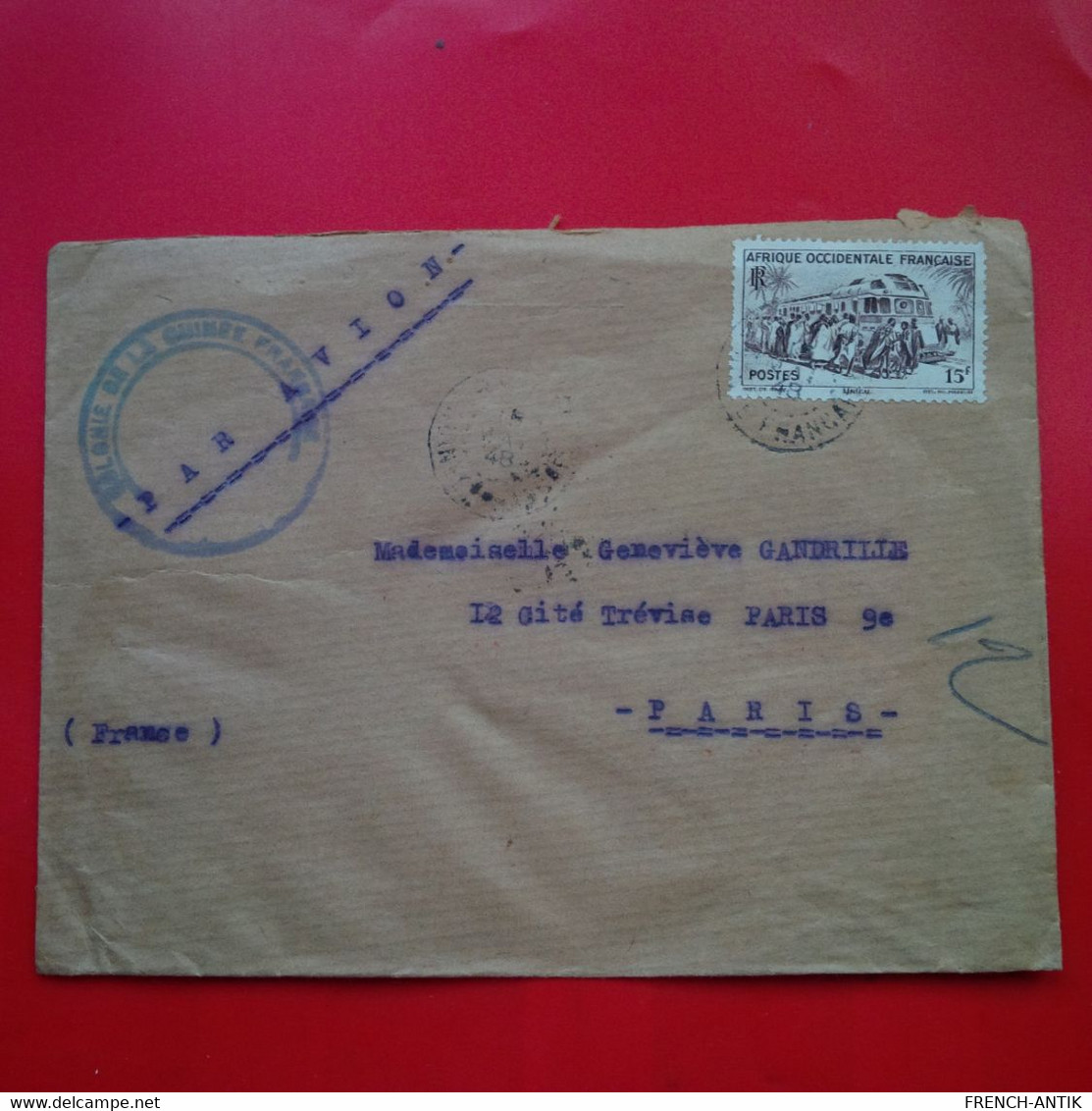 LETTRE GUINEE FRANCAISE POUR PARIS PAR AVION - Covers & Documents