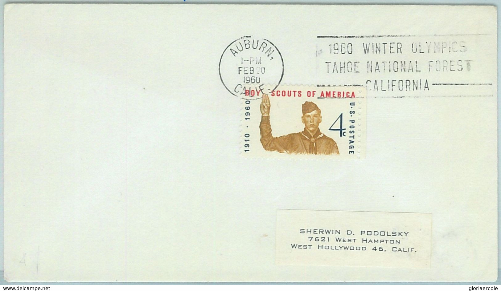 68080 -  USA - POSTAL HISTORY - 1960 WINTER OLYMPIC GAMES Postmark: AUBURN - Invierno 1960: Squaw Valley