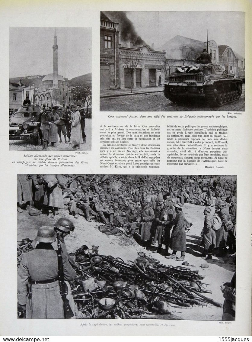 L'ILLUSTRATION N° 5121 / 03-05-1941 SCAPINI LAMARTINE JOCELYN GOERING SERBIE DARLAN MARCEL PAGNOL PUISATIER PAUL VITRY