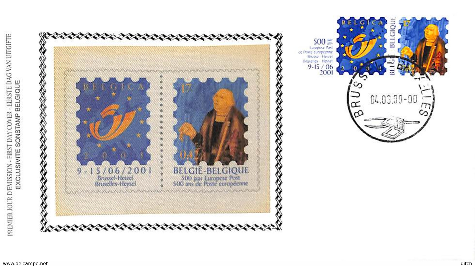 D - [912206]TB//-Belgique 2000 - N° 2901, BRUSSEL-BRUXELLES, FDC Soie, Belgica 2001 - 1991-2000