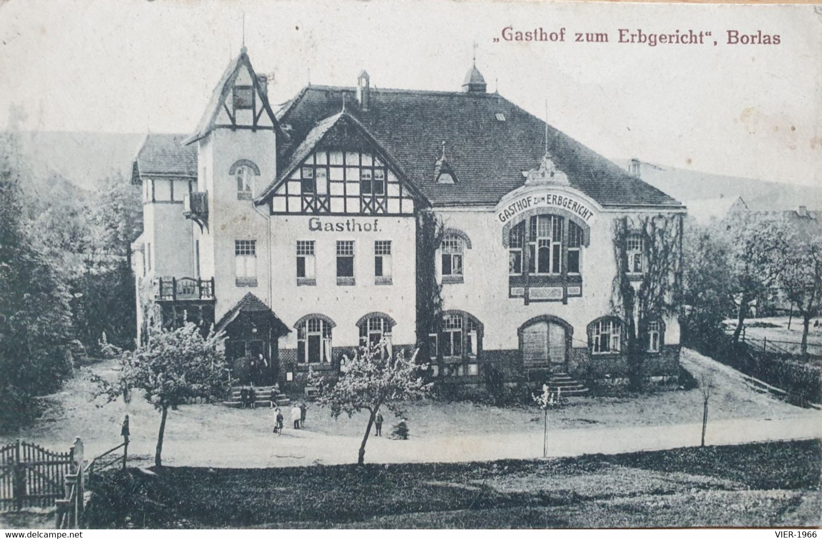 AK - Gasthof Zum Erbgericht, Borlas, 1920 - Klingenberg (Sachsen)