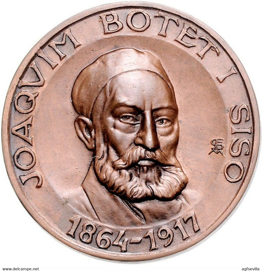 ESPAÑA. MEDALLA HOMENAJE A JOAQUÍN BOTET Y SISO. BARCELONA. 1.953. BRONCE. ESPAGNE. SPAIN MEDAL - Profesionales/De Sociedad