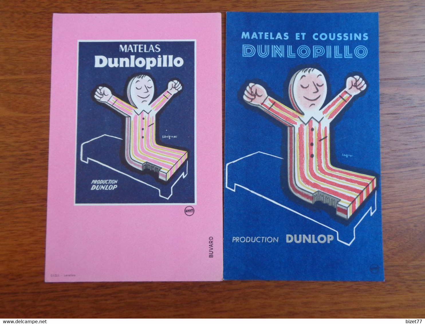 BUVARD - LOT DE 2 DIFFERENTS - MATELAS DUNLOPILLO - ILLUSTRATEUR : SAVIGNAC - Altri & Non Classificati