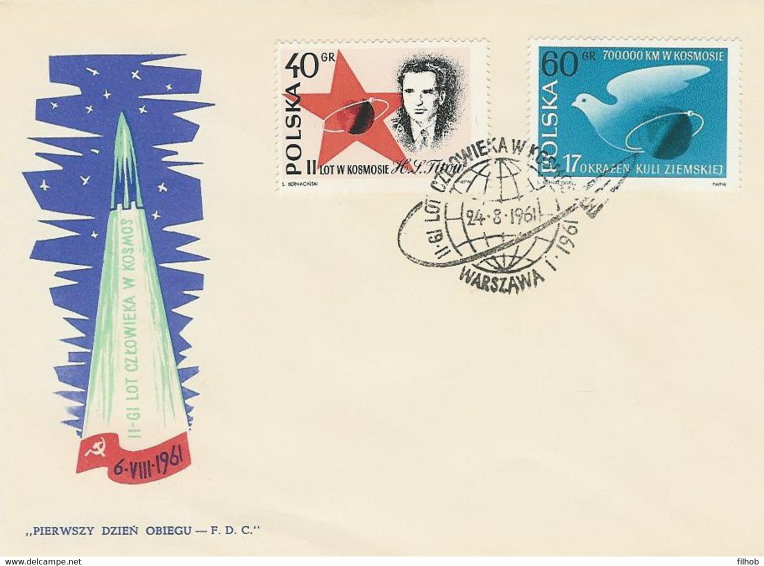 Poland FDC.1113-14: Titov Space Flight - FDC