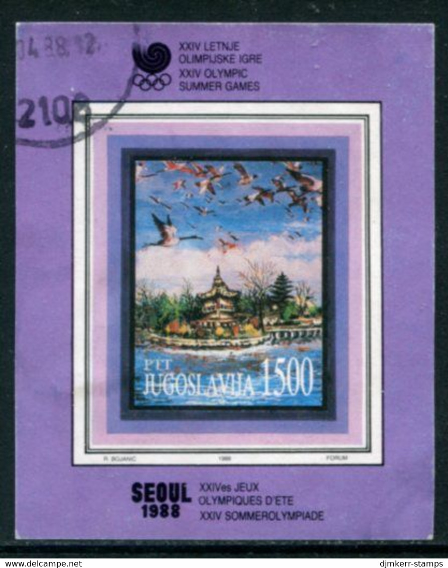 YUGOSLAVIA 1988 Olympic Games, Seoul Used.  Michel Block 32 - Gebruikt