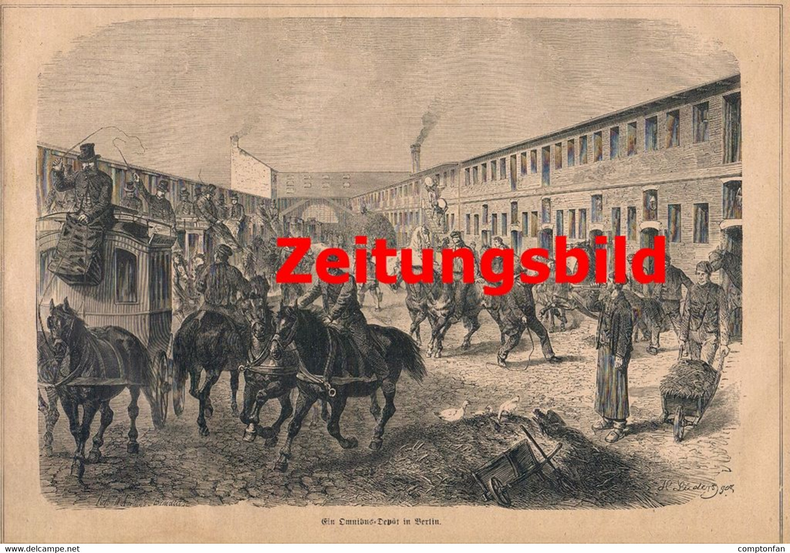A102 909 - Berlin Berliner Omnibus Kutsche Pferdekutsche Artikel Von 1869 !! - Other & Unclassified