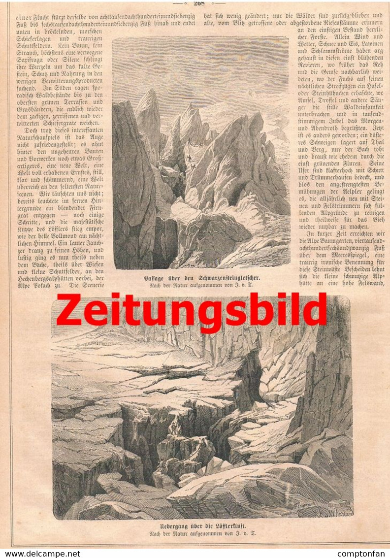 A102 915 - Zillertal Gletscher Tirol Alpenverein Bergsteiger Artikel Von 1869 !! - Autres & Non Classés