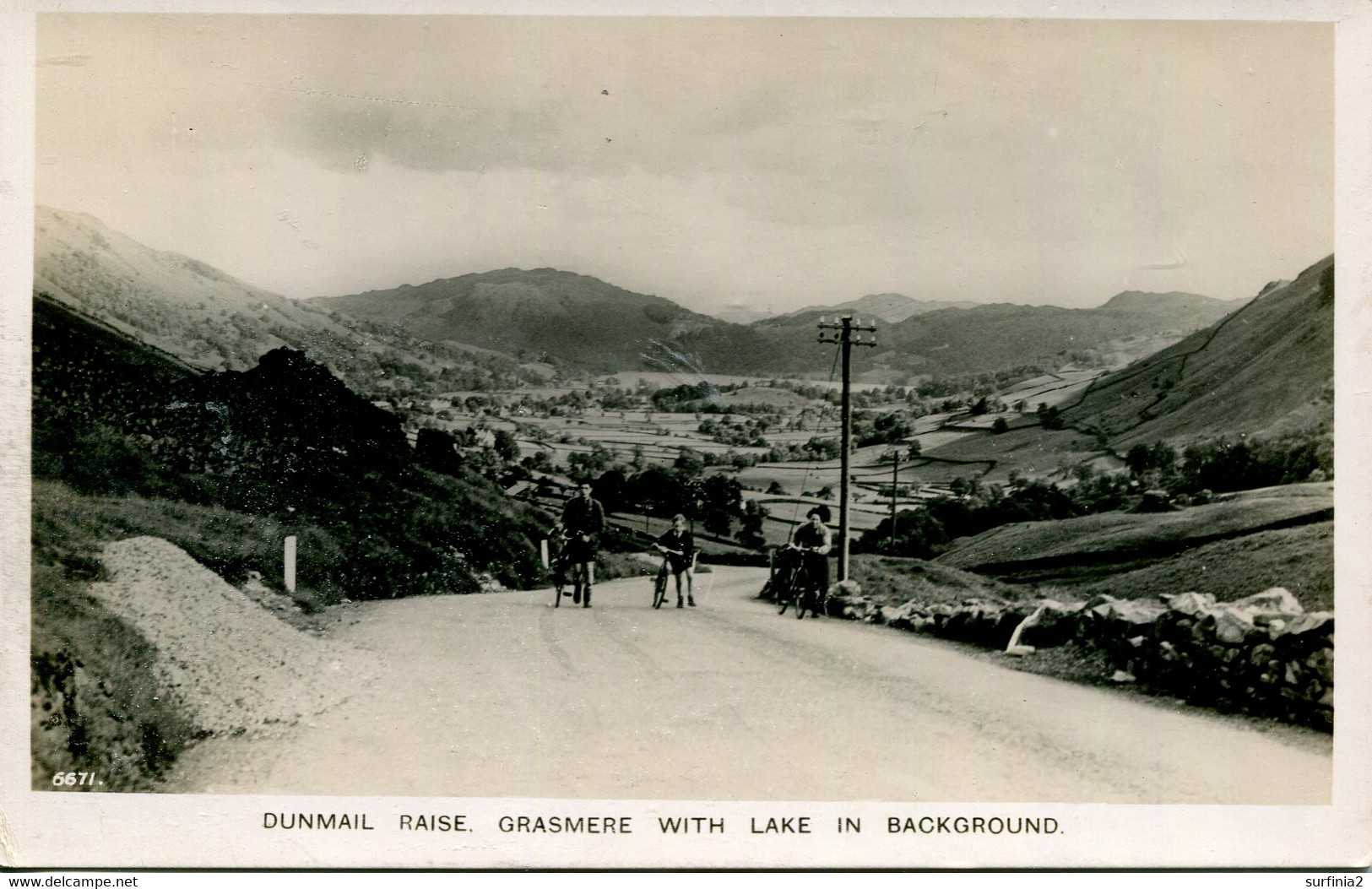 CUMBRIA - DUNMAIL RAISE , GRASMERE WITH LAKE IN BACKGROUND RP Cu1288 - Grasmere