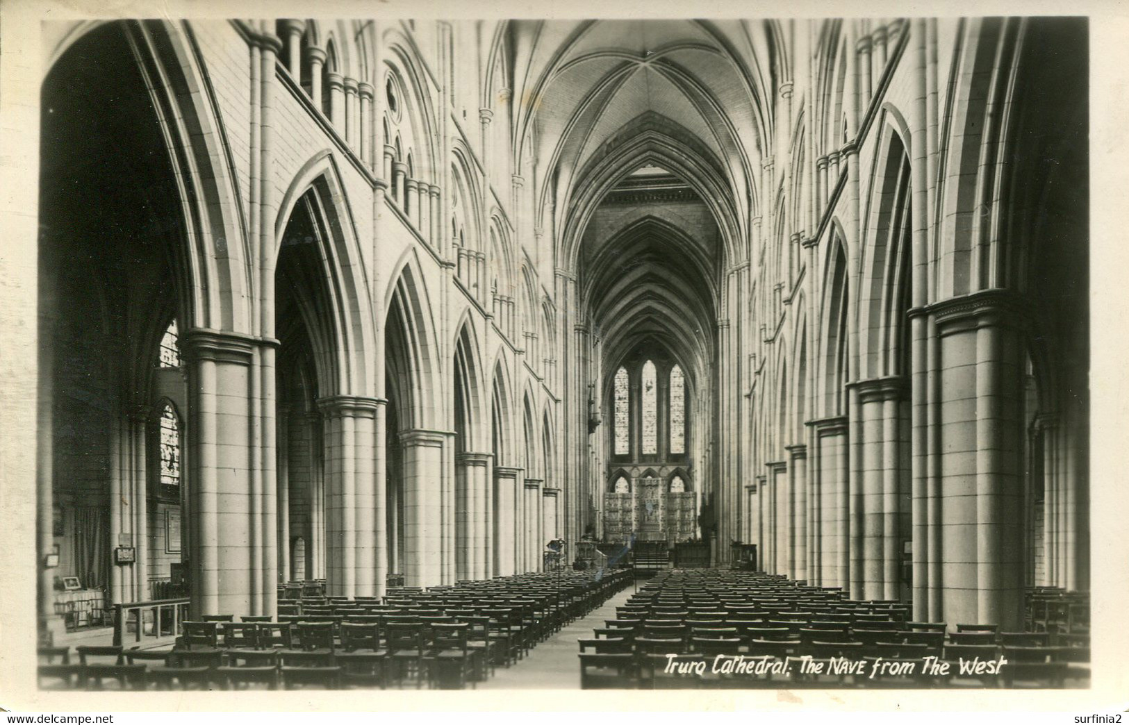 CORNWALL - TRURO CATHEDRAL - THE NAVE FROM THE WEST RP Co1179 - Newquay