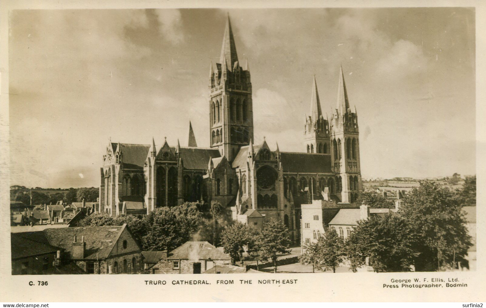 CORNWALL - TRURO CATHEDRAL FROM THE NORTH EAST RP Co1176 - Newquay