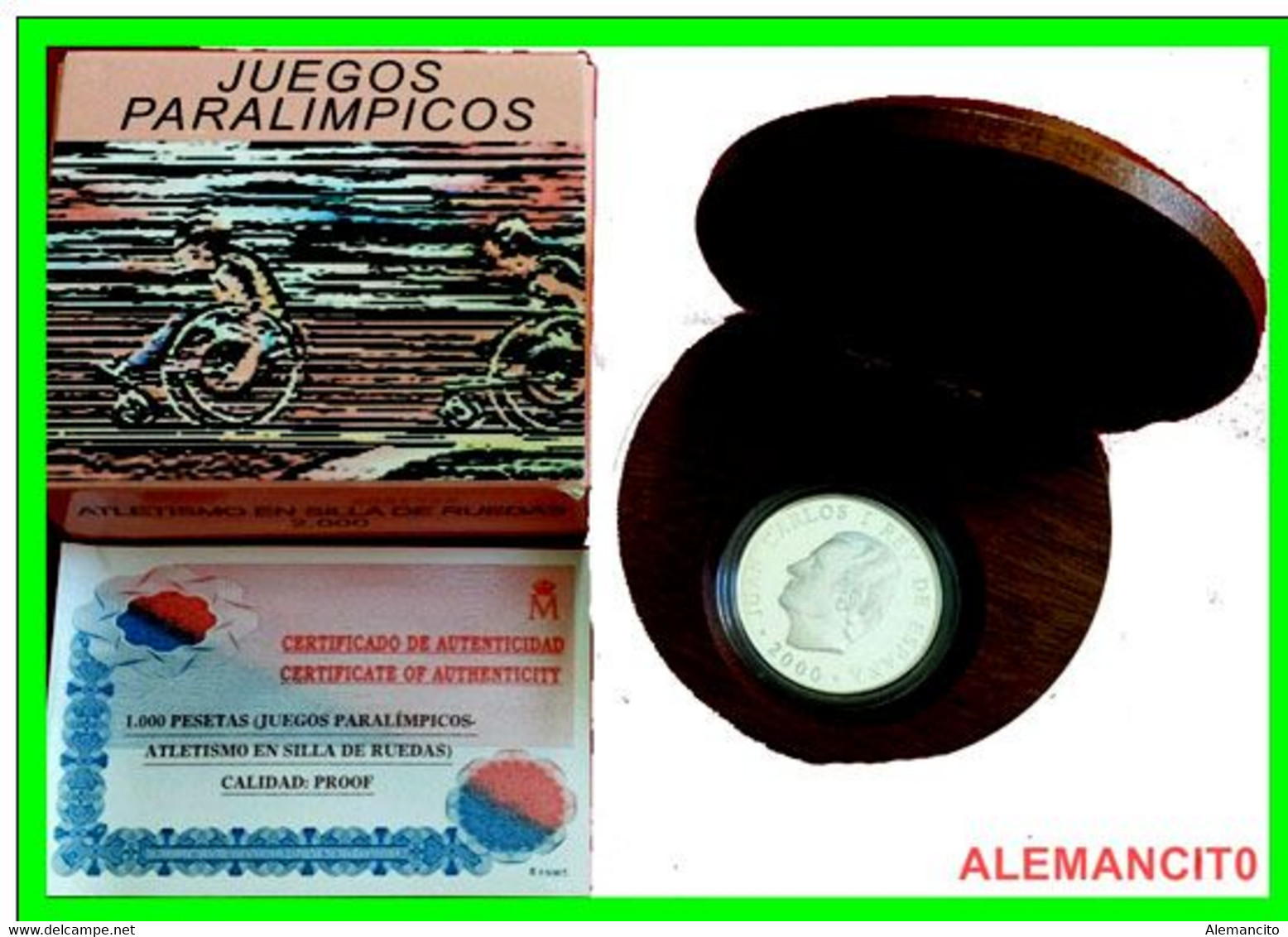 ESPAÑA MONEDA DE PLATA DE 1000 PESETAS. FABRICA NACIONAL DE MONEDA Y TIMBRE. JUEGOS PARALÍMPICOS DEL AÑO 2000 - 1 000 Pesetas