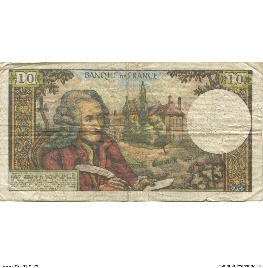 France, 10 Francs, Voltaire, 1971, 1971-11-05, TB, Fayette:62.52, KM:147d - 10 F 1963-1973 ''Voltaire''