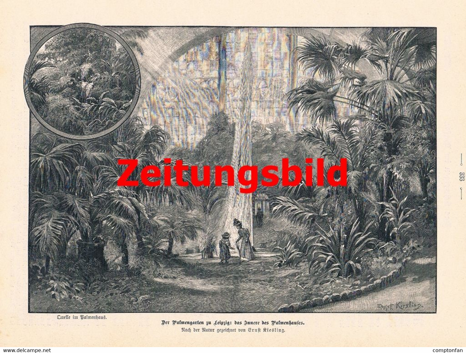 A102 937 Ernst Kiesling Leipzig Palmengarten Parkanlage Artikel Von 1899 !! - Autres & Non Classés