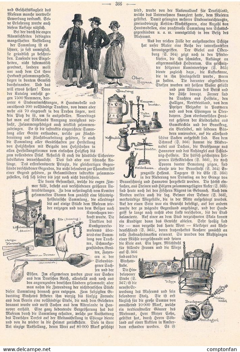 A102 938 - Ewald Thiel Klitscher Volkstracht Museum Berlin Tracht Artikel Von 1899 !! - Museums & Exhibitions