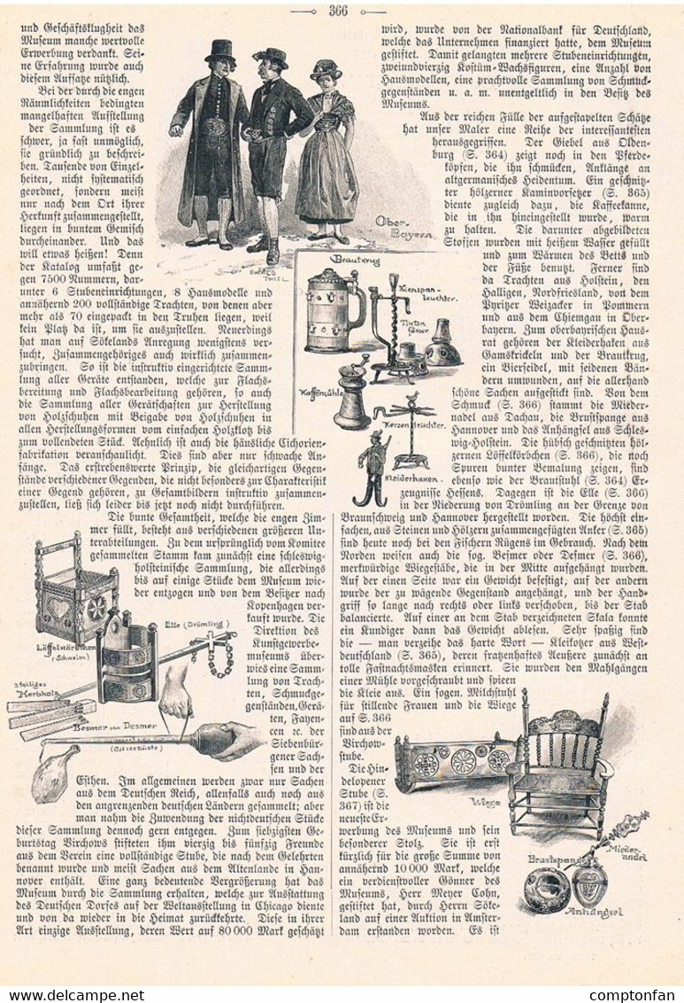 A102 938 - Ewald Thiel Klitscher Volkstracht Museum Berlin Tracht Artikel Von 1899 !! - Museen & Ausstellungen