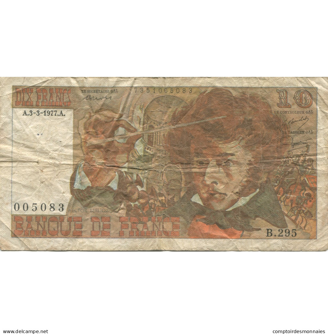 France, 10 Francs, Berlioz, 1977, P. A.Strohl-G.Bouchet-J.J.Tronche, 1977-03-03 - 10 F 1972-1978 ''Berlioz''