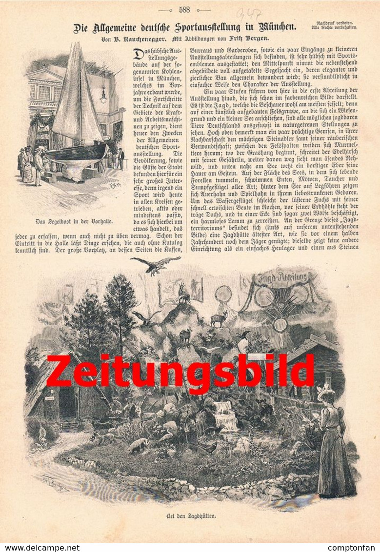 A102 947 - Fritz Bergen München Erste Sportausstellung Artikel Von 1899 !! - Museos & Exposiciones
