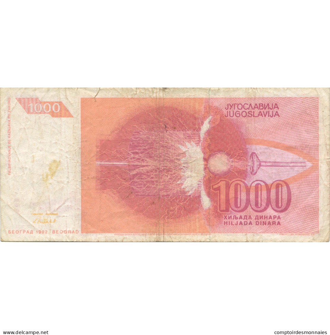 Billet, Yougoslavie, 1000 Dinara, 1990, 1990-11-26, KM:107, TB - Joegoslavië