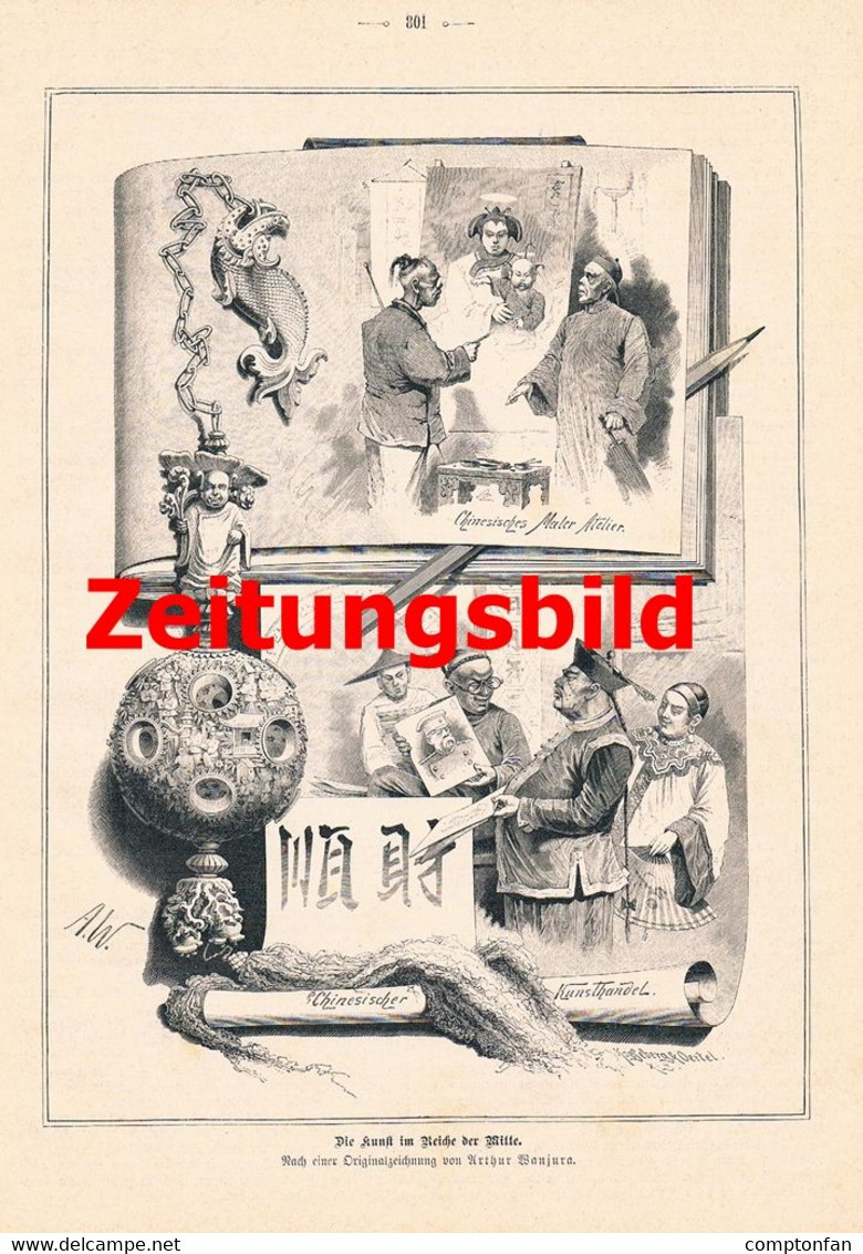 A102 959 - Fritz Bergen Ein Tag In China Peking Kunst Artikel Von 1894 !! - Sonstige & Ohne Zuordnung