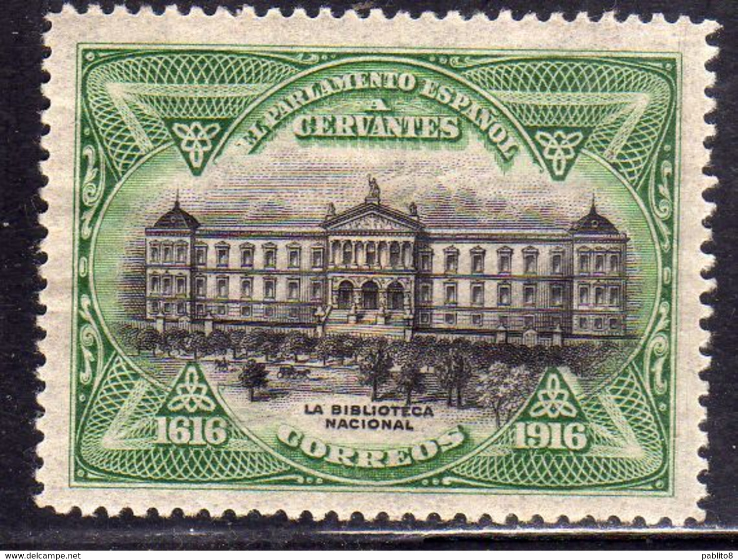 SPAIN ESPAÑA SPAGNA 1916 EL PARLAMENTO ESPAÑOL A CERVANTES SPANISH PARLIAMENT MNH - Nuevos