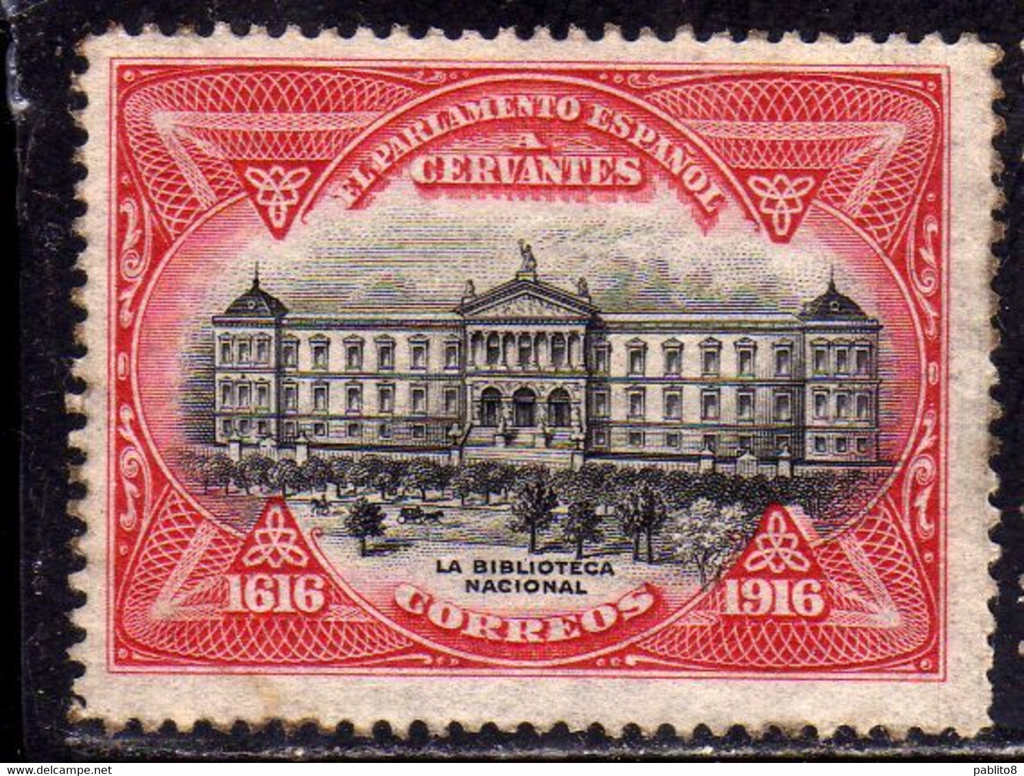 SPAIN ESPAÑA SPAGNA 1916 EL PARLAMENTO ESPAÑOL A CERVANTES SPANISH PARLIAMENT MNH - Nuevos