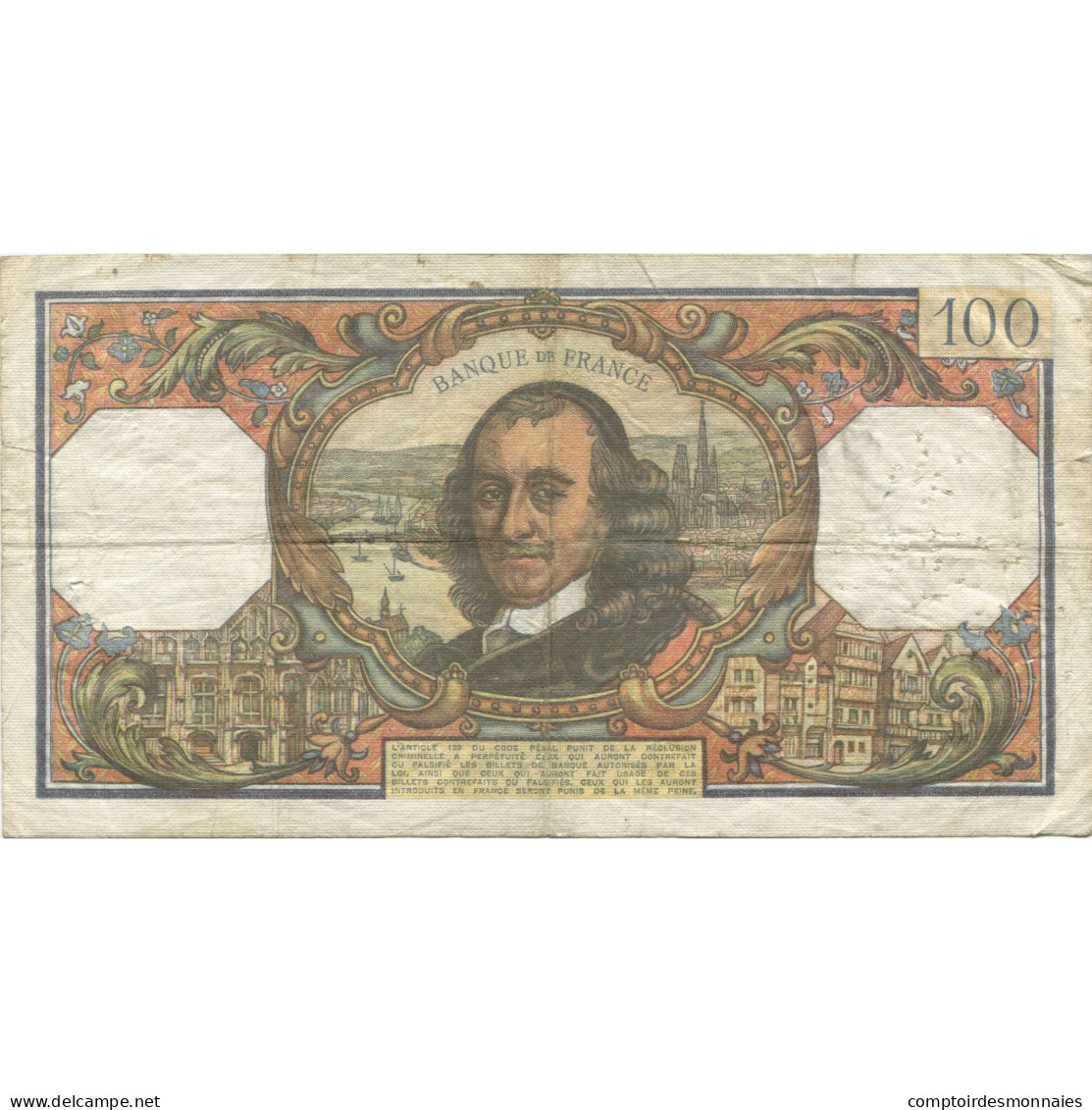 France, 100 Francs, Corneille, 1970, 1970-09-03, TB, Fayette:65.32, KM:149c - 100 F 1964-1979 ''Corneille''