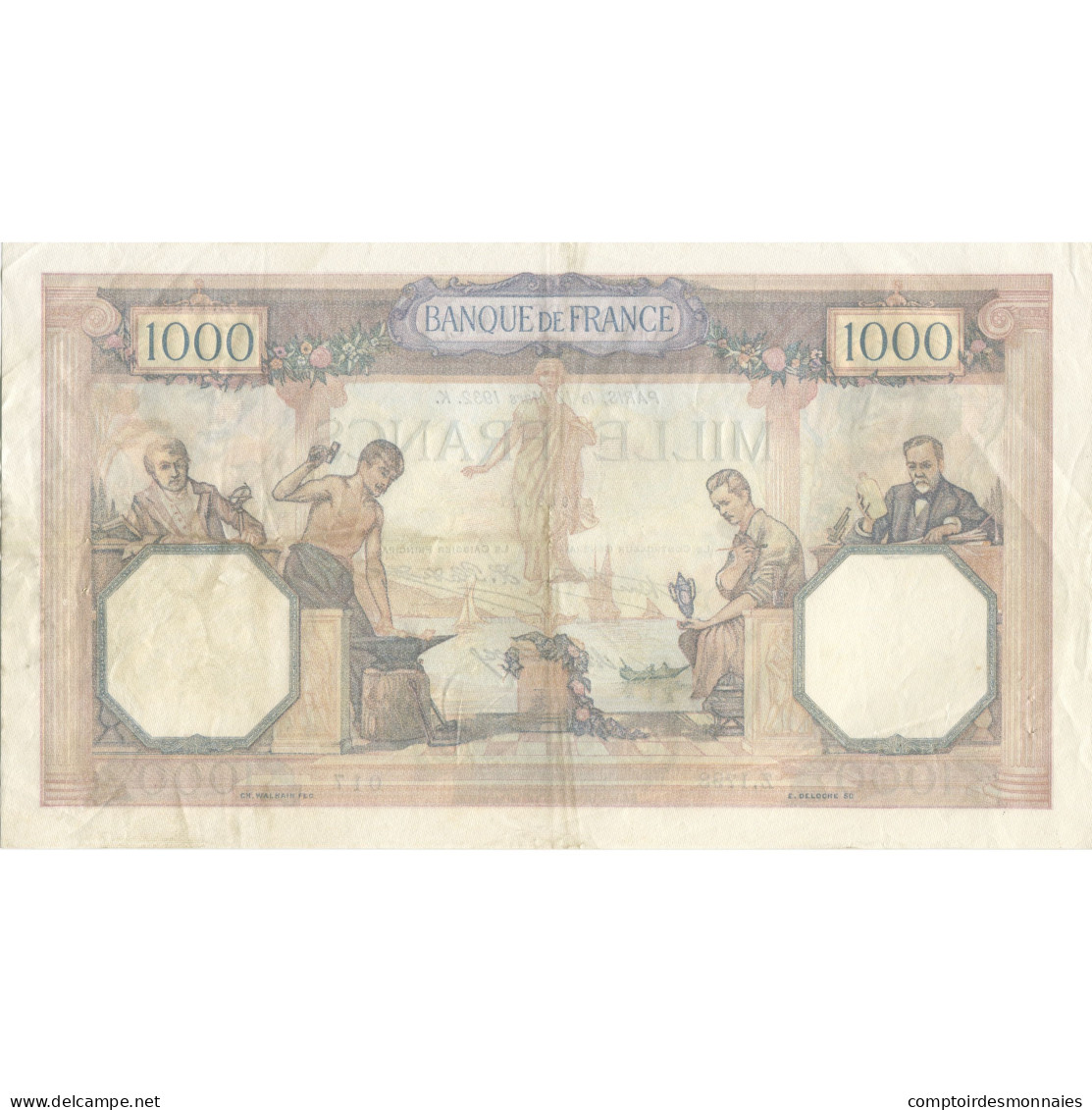 France, 1000 Francs, Cérès Et Mercure, 1932, 1932-03-17, TTB+, Fayette:37.7 - 1 000 F 1927-1940 ''Cérès Et Mercure''