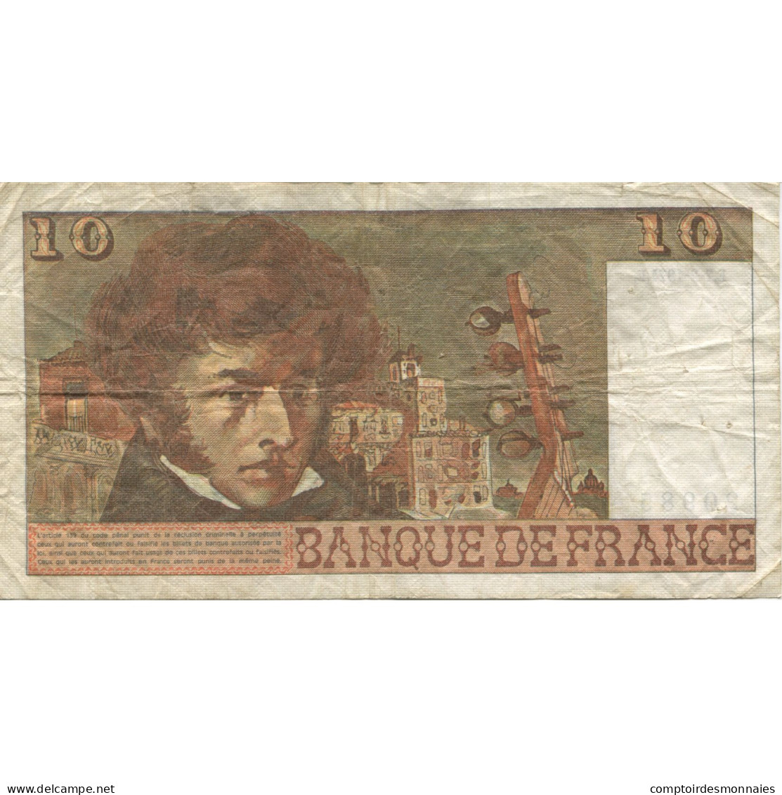 France, 10 Francs, Berlioz, 1974, 1974-02-07, TB+, Fayette:63.3, KM:150a - 10 F 1972-1978 ''Berlioz''