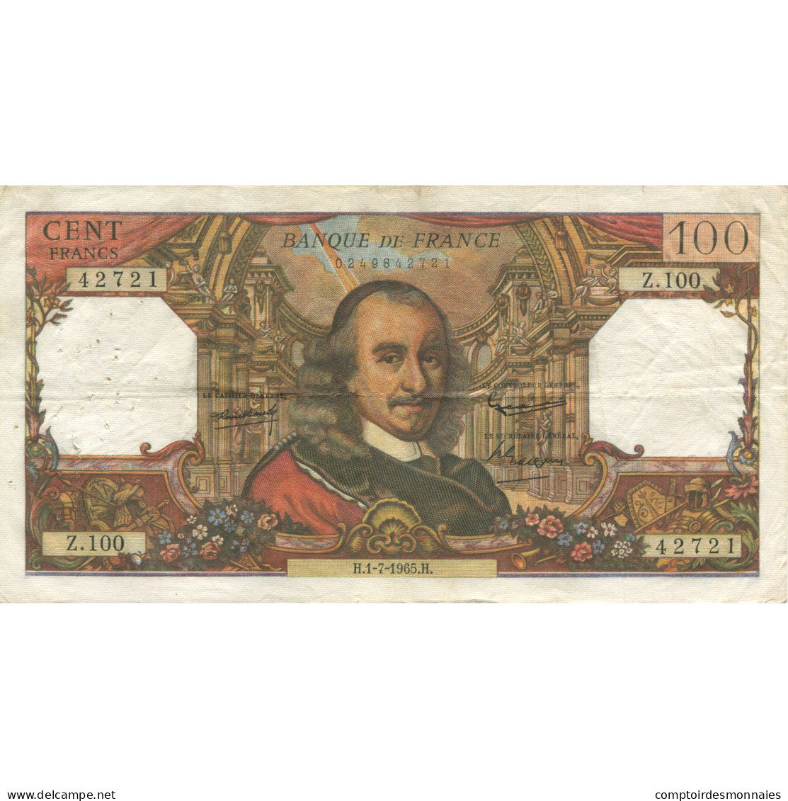 France, 100 Francs, Corneille, 1965, 1965-07-01, TTB, Fayette:65.7, KM:149a - 100 F 1964-1979 ''Corneille''
