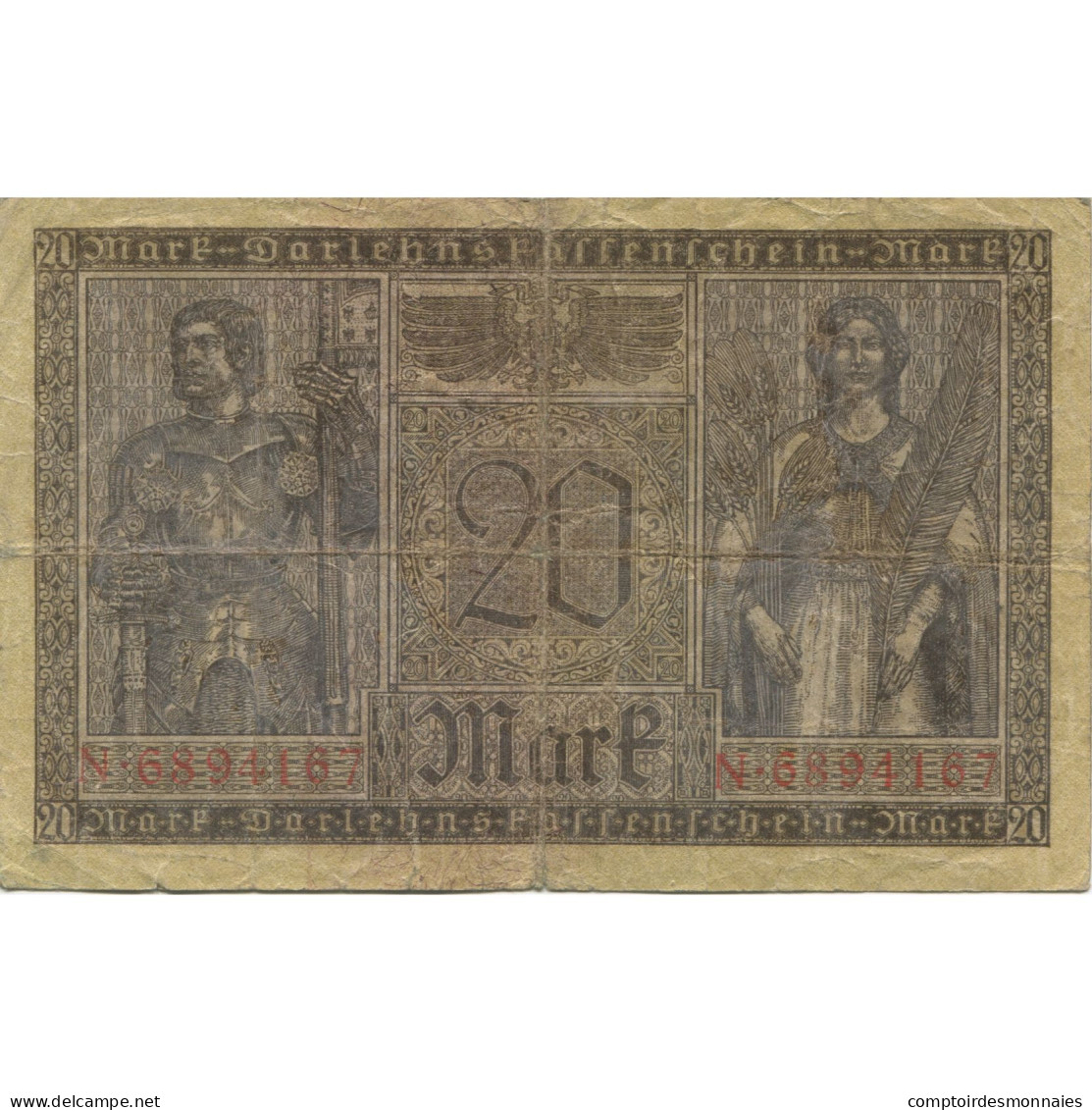 Billet, Allemagne, 20 Mark, 1918, KM:57, TB - 20 Mark