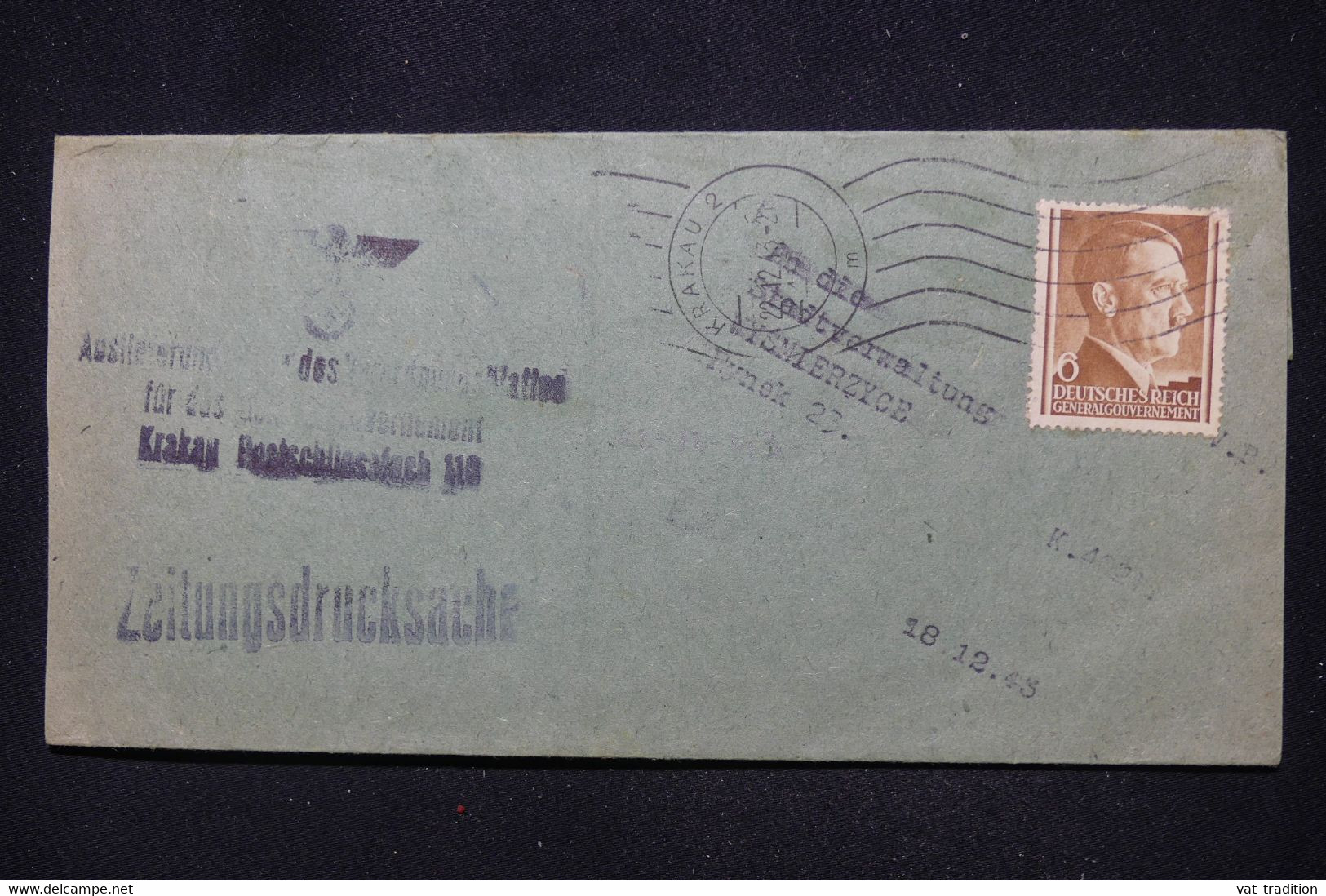 POLOGNE / ALLEMAGNE  - Bande Pour Imprimés De Krakau En 1943 - L 112828 - General Government