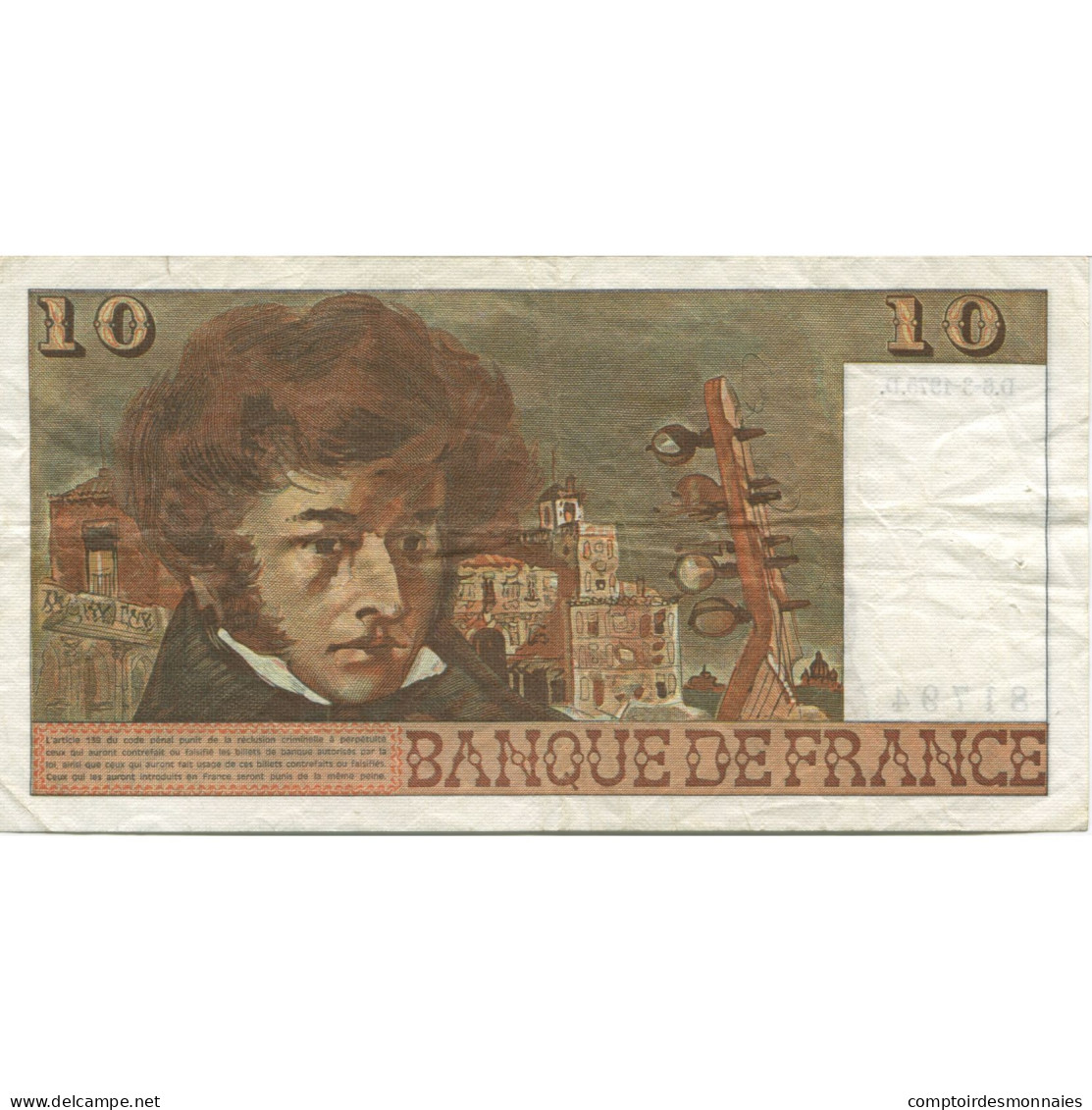 France, 10 Francs, Berlioz, 1975, 1975-03-06, TTB+, Fayette:63.9, KM:150b - 10 F 1972-1978 ''Berlioz''