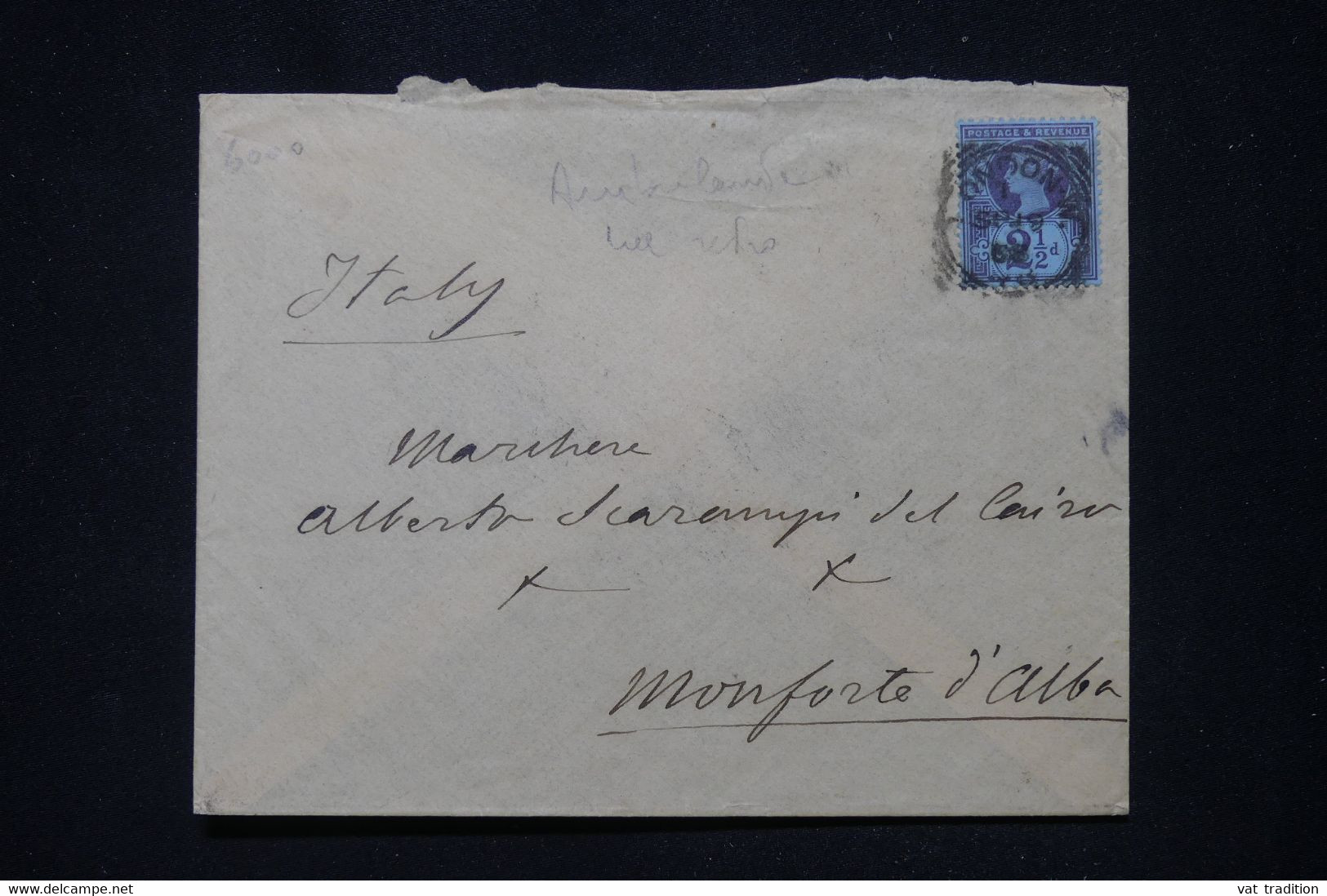 ROYAUME UNI - Enveloppe De Londres Pour L 'Italie En 1888 - L 112834 - Covers & Documents