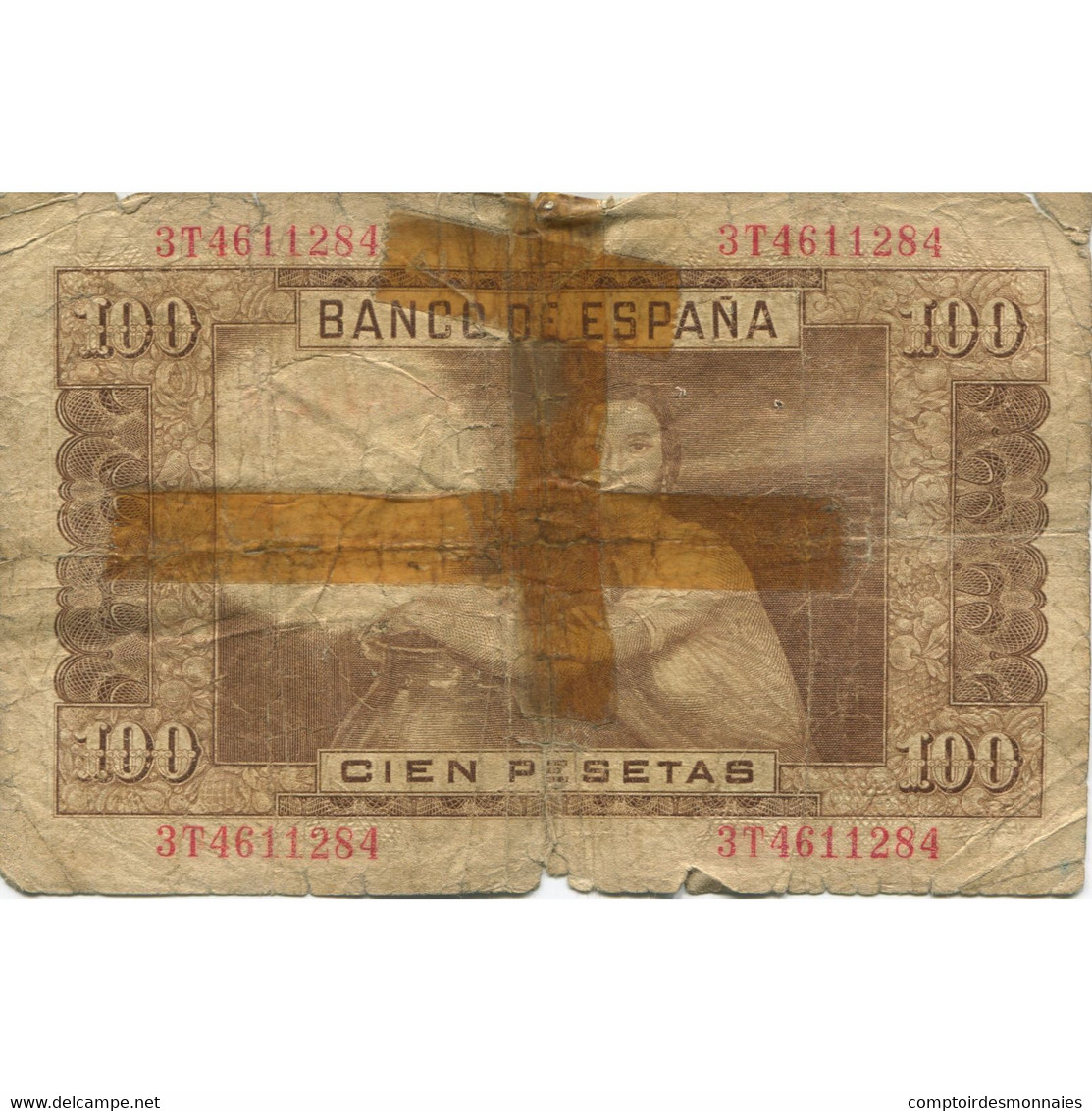 Billet, Espagne, 100 Pesetas, 1953, 1953-04-07, KM:145a, AB - 100 Pesetas