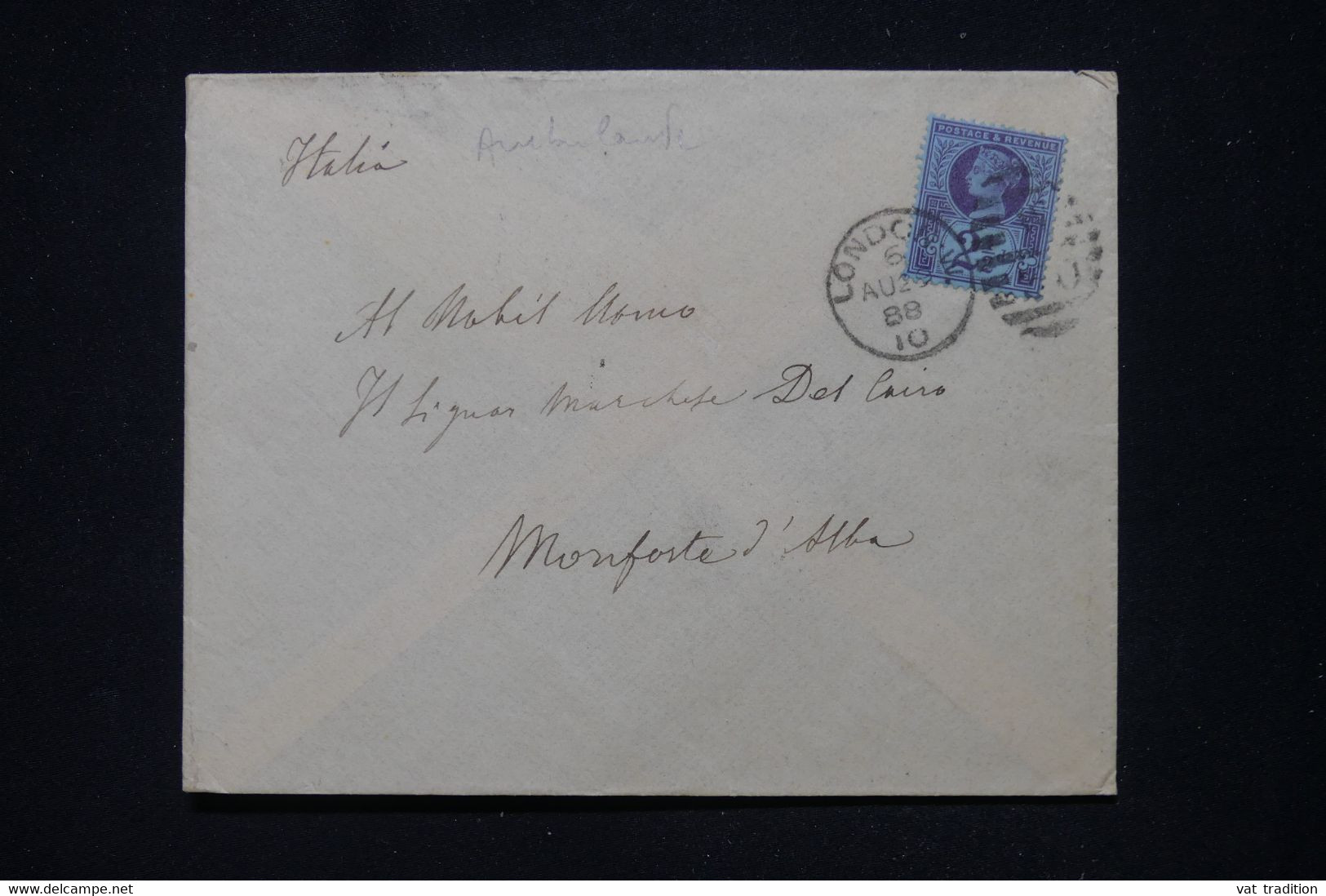 ROYAUME UNI - Enveloppe De Londres Pour L 'Italie En 1888 - L 112836 - Storia Postale