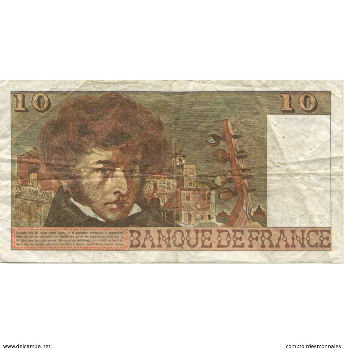 France, 10 Francs, Berlioz, 1973, 1973-12-06, TB+, Fayette:63.2, KM:150a - 10 F 1972-1978 ''Berlioz''