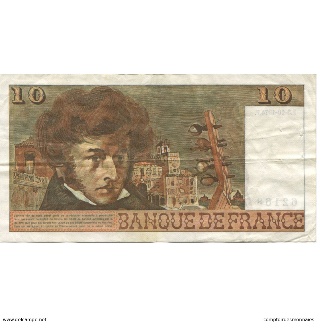 France, 10 Francs, Berlioz, 1974, 1974-10-03, TTB+, Fayette:63.7b, KM:150a - 10 F 1972-1978 ''Berlioz''