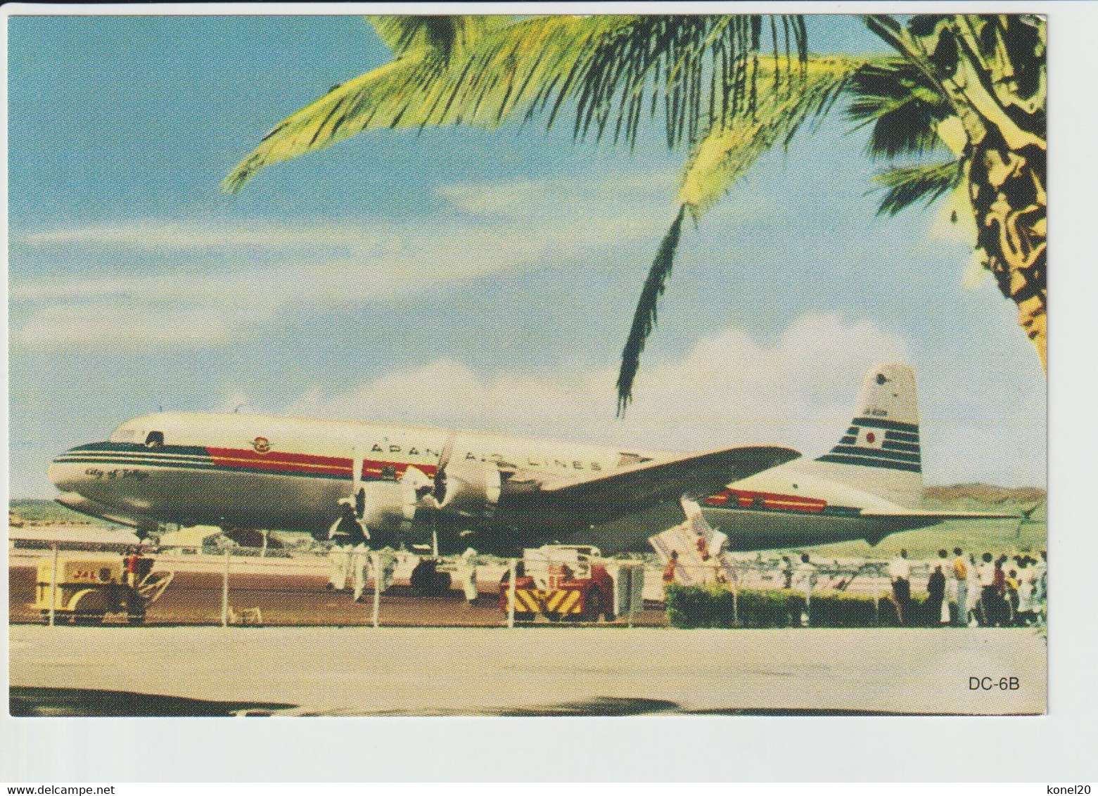 Vintage Rppc JAL Japan Air Lines Douglas Dc-6 Hawaii 50th Anniversary - 1919-1938: Entre Guerres