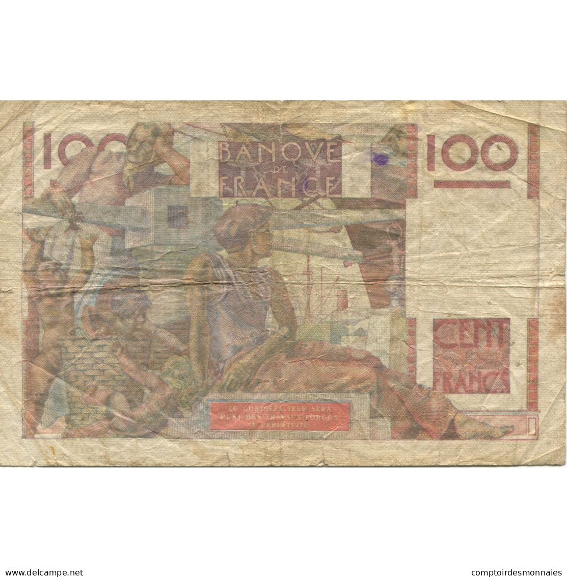 France, 100 Francs, Jeune Paysan, 1950, 1950-10-12, B, Fayette:28.27, KM:128c - 100 F 1945-1954 ''Jeune Paysan''