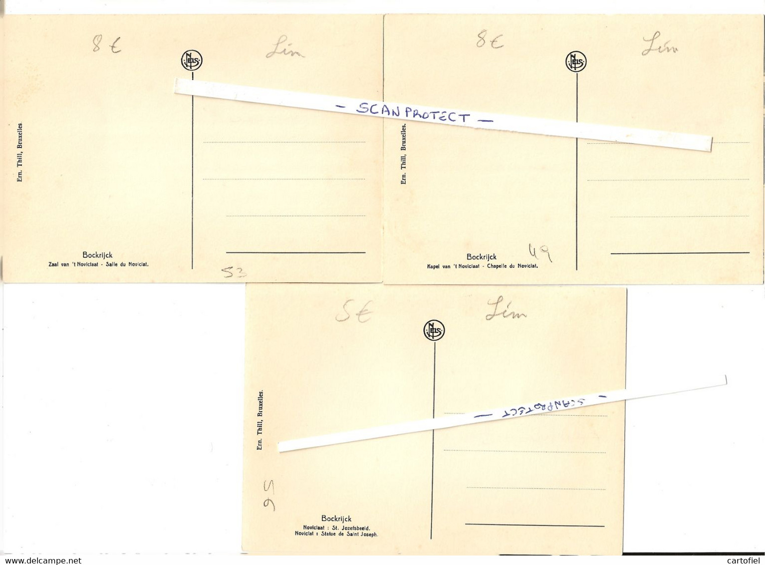 BOKRIJK-GENK-PETIT NOVICIAAT DES FRERES CHRETIENNE-LOTJE-3 KAARTEN-ZAAL+KAPEL+ST.JOZEFSBEELD-RARE-ZIE DE 2 SCANS - Genk