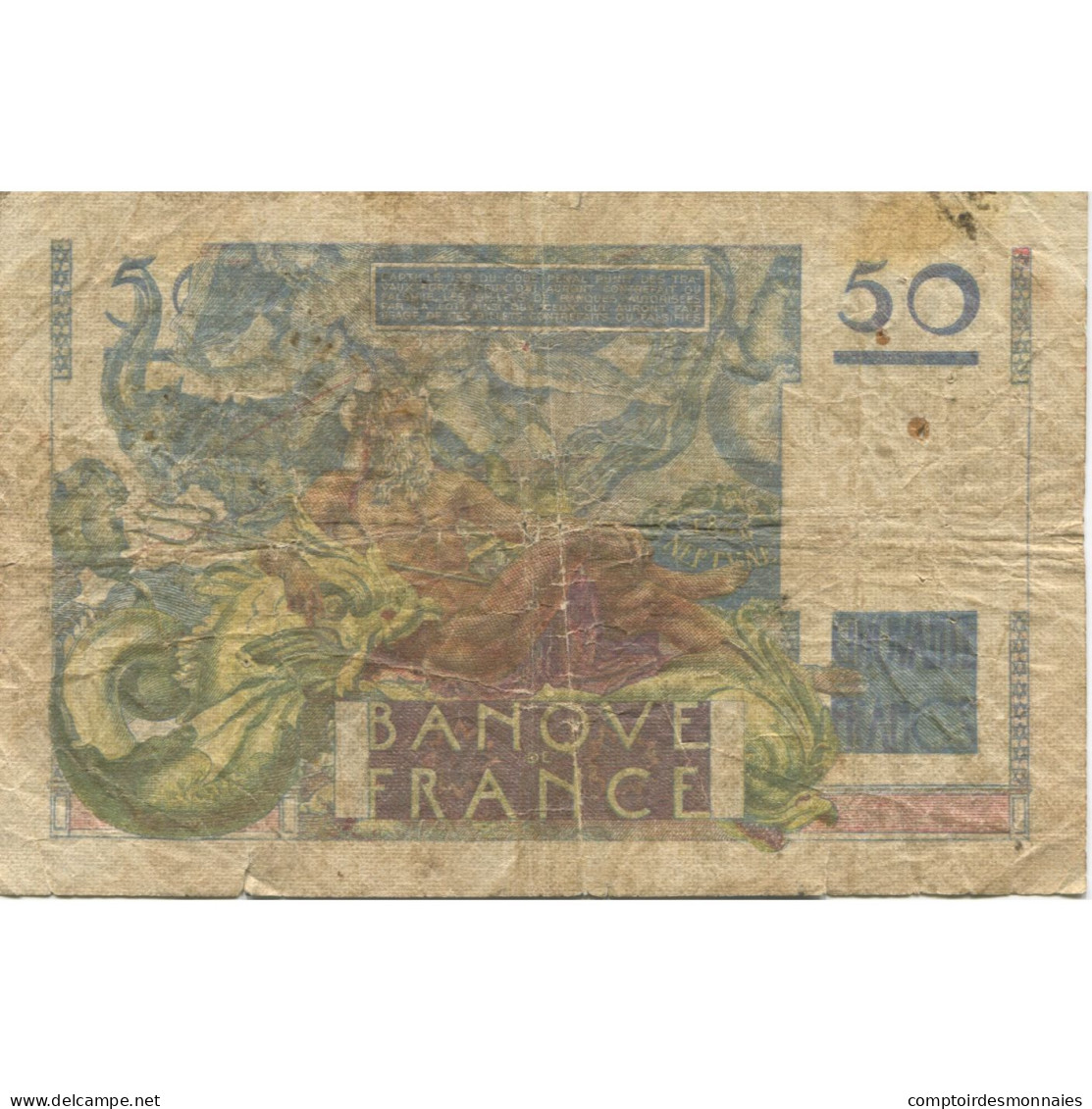 France, 50 Francs, Le Verrier, 1949, 1949-05-19, AB, Fayette:20.12, KM:127b - 50 F 1946-1951 ''Le Verrier''