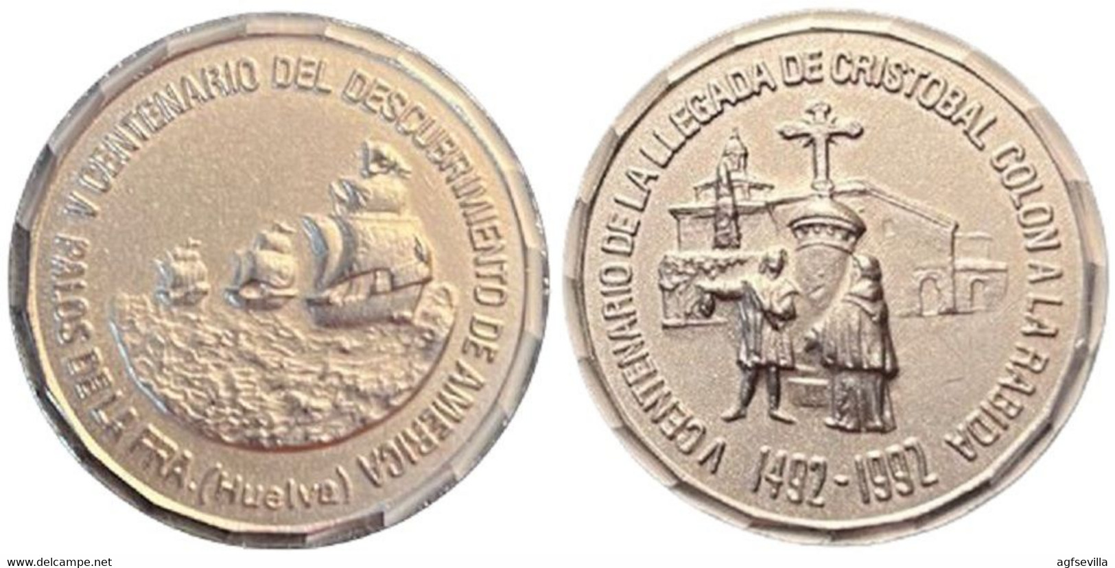 ESPAÑA. MEDALLA V CENTENARIO DESCUBRIMIENTO DE AMÉRICA. 1.992. ESPAGNE. SPAIN MEDAL - Profesionales/De Sociedad