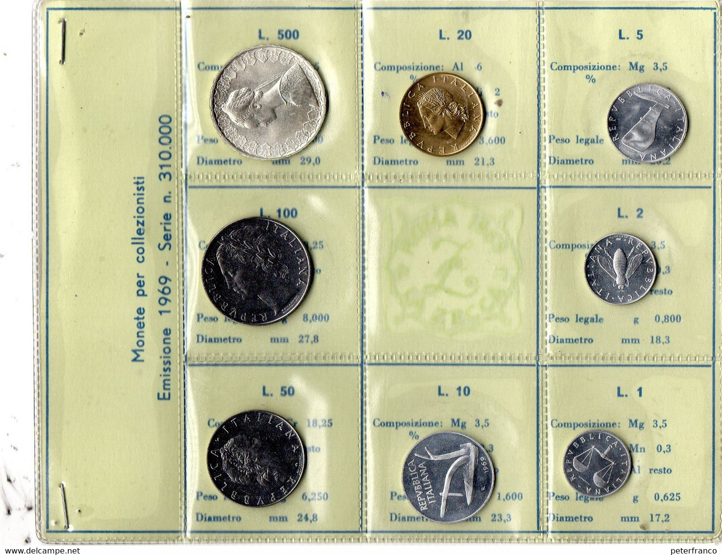 B - 1969 Italia - FDC 8 Valori - Mint Sets & Proof Sets