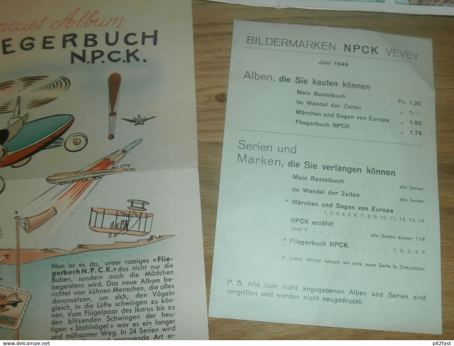 Fliegerbuch - Bildermarken , 1949 , Vevey , NBCK - Marken , Sammelbilder , Flugzeug , Reklame !!! - Vliegtuigen